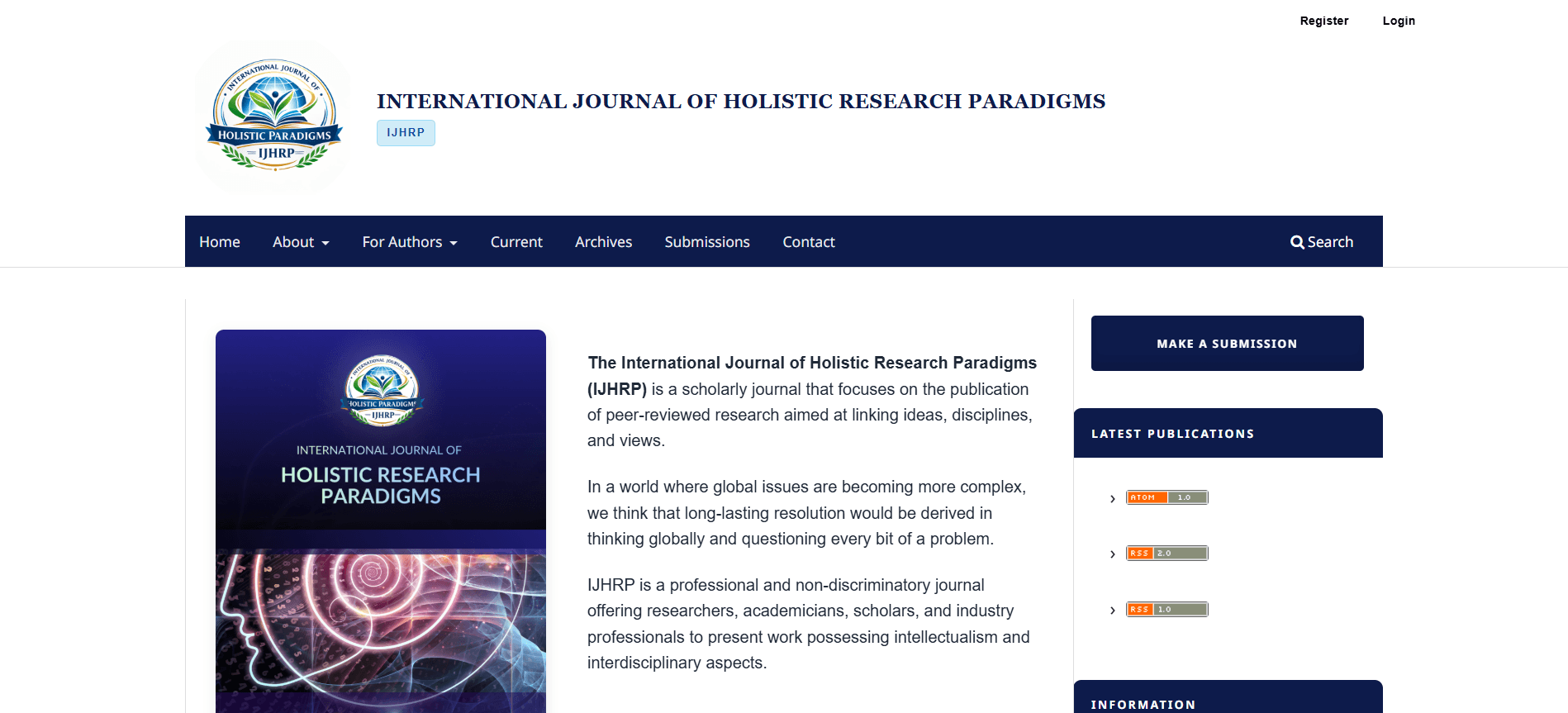 Intl. Journal of Holistic Research Paradigms Cover