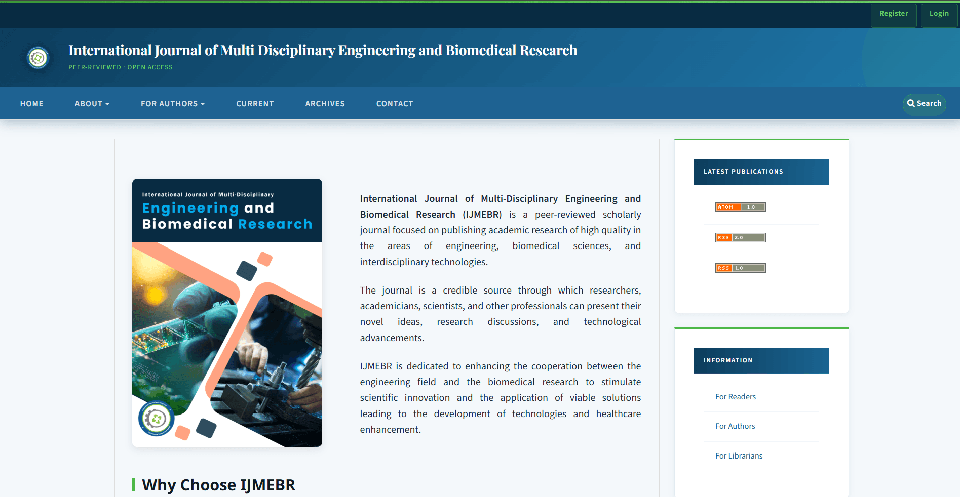 International Journal of Multi-Disciplinary Engineering and Biomedical Research Cover