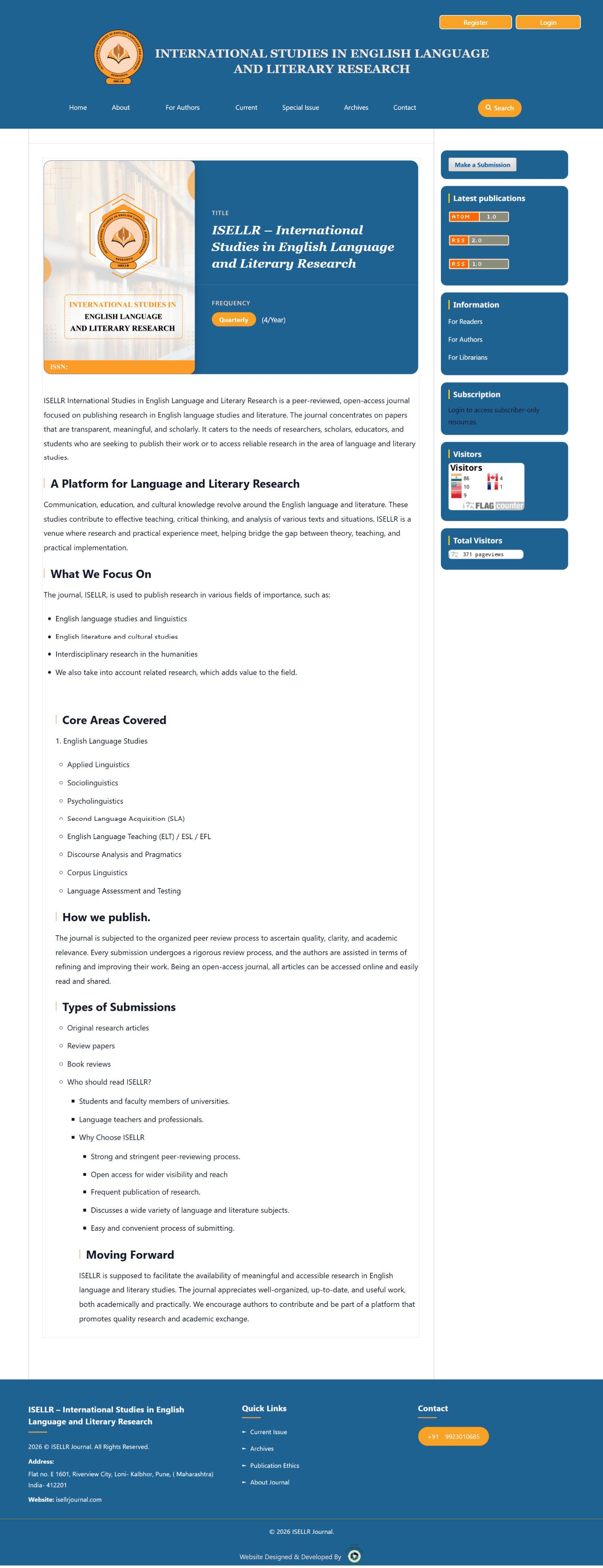 International Studies in English Language and Literary Research Cover