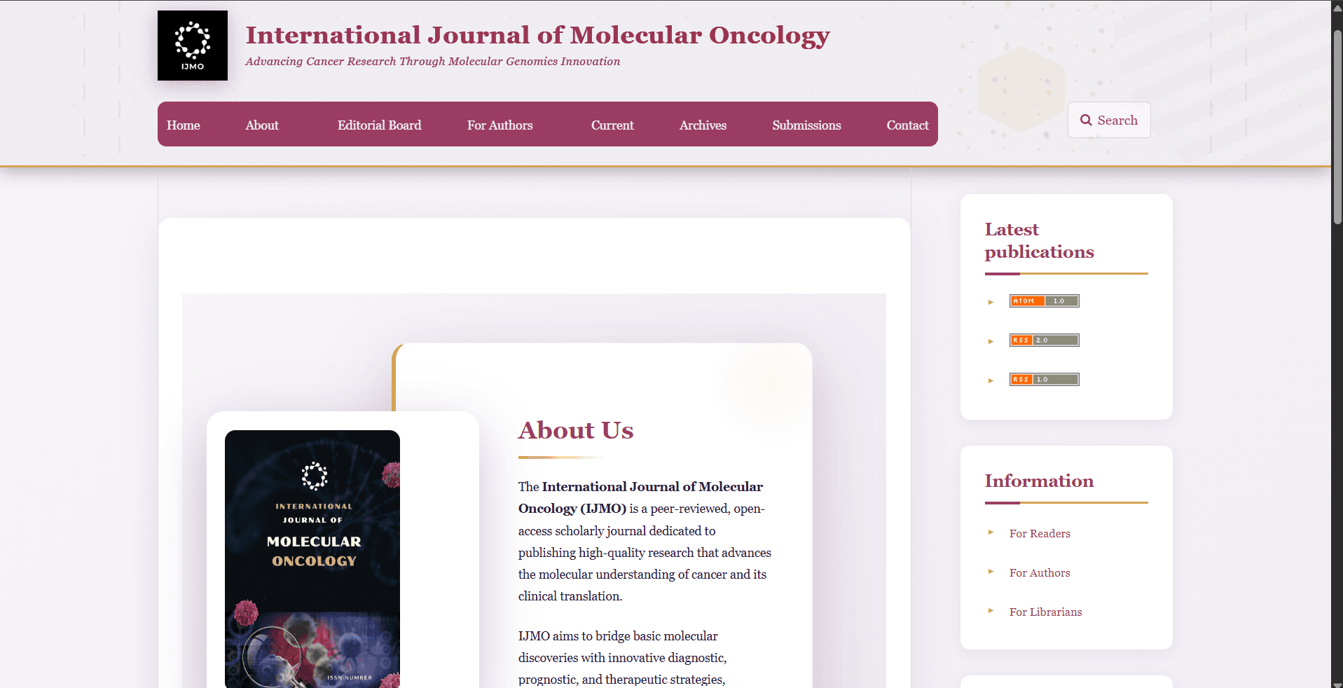 International Journal of Molecular Oncology Cover