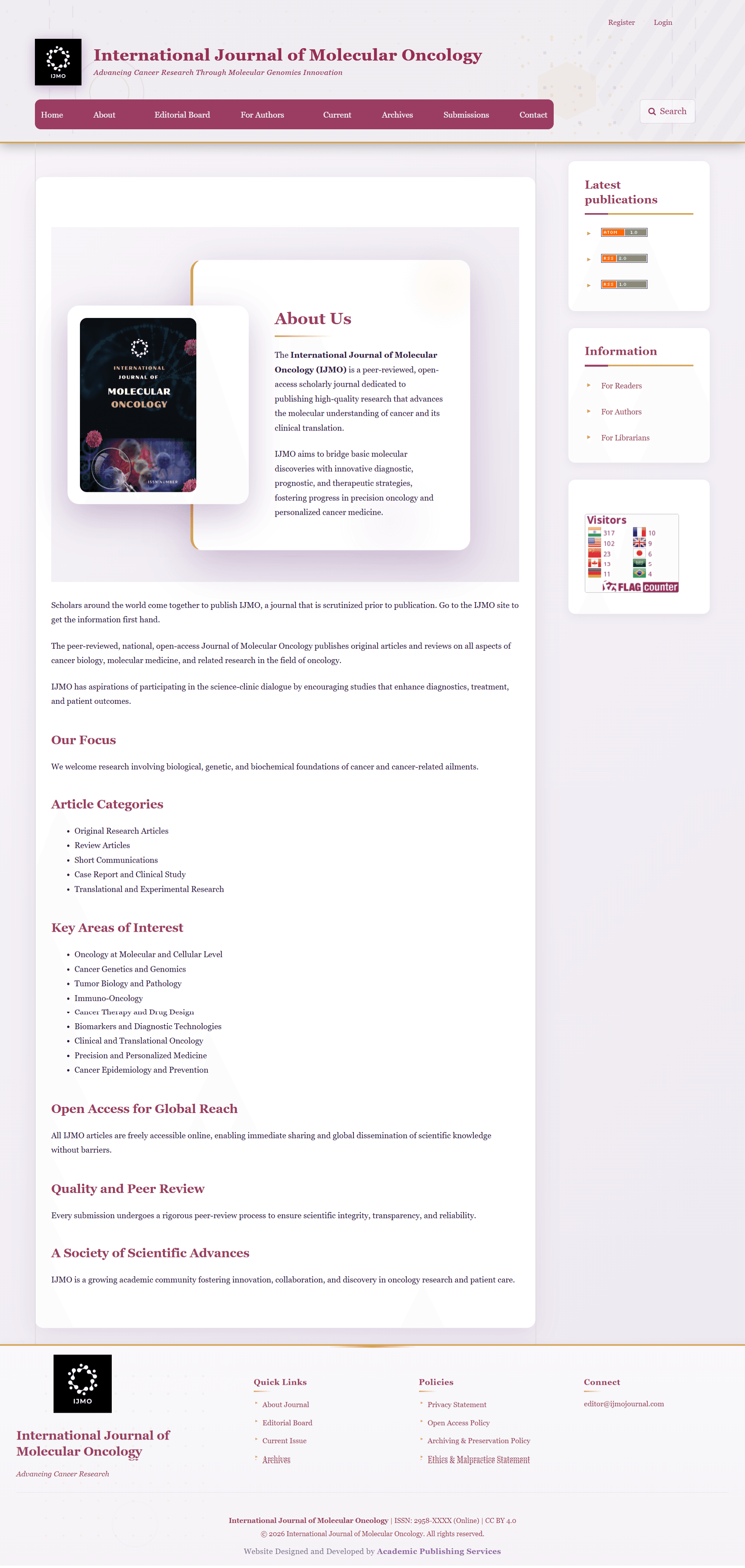 International Journal of Molecular Oncology Cover