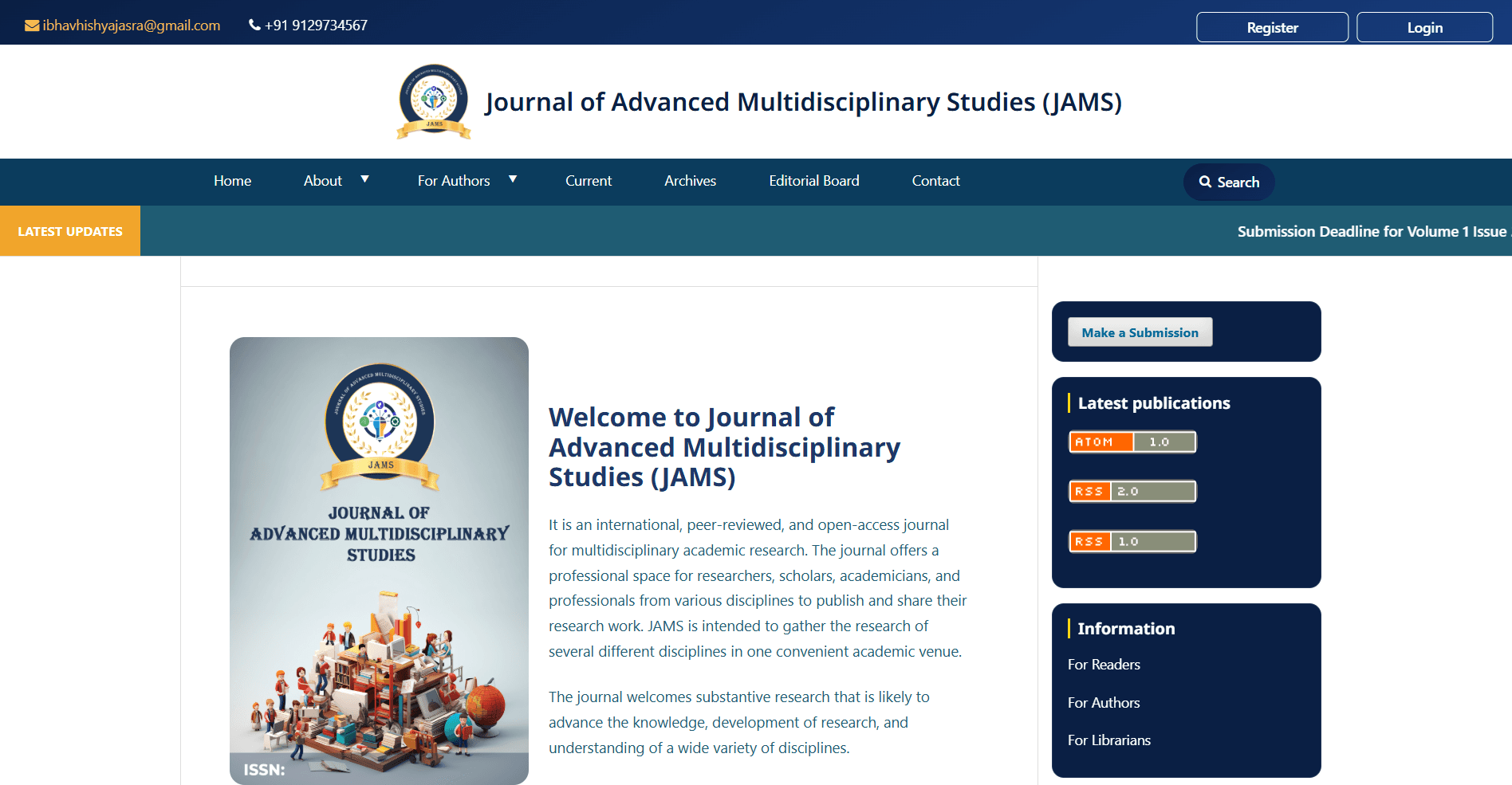 Journal of Applied Management Studies Cover