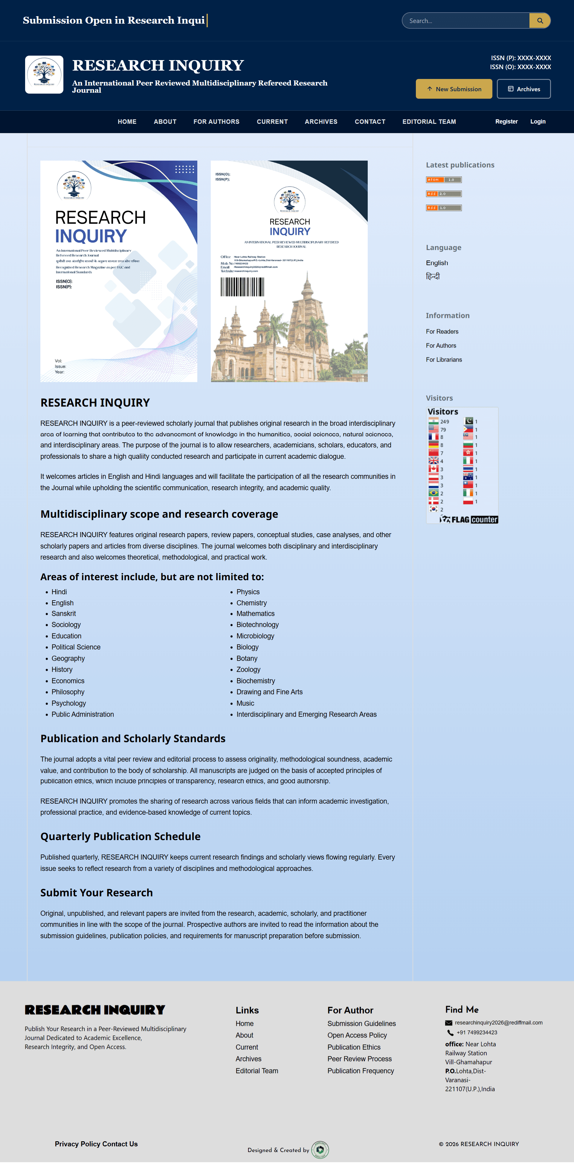 An International Peer Reviewed Multidisciplinary Refereed Research Journal Cover